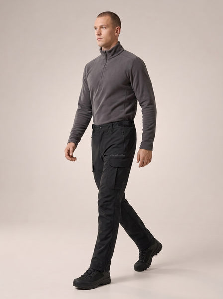Waterproof Field Trousers in Midnight Black, worn