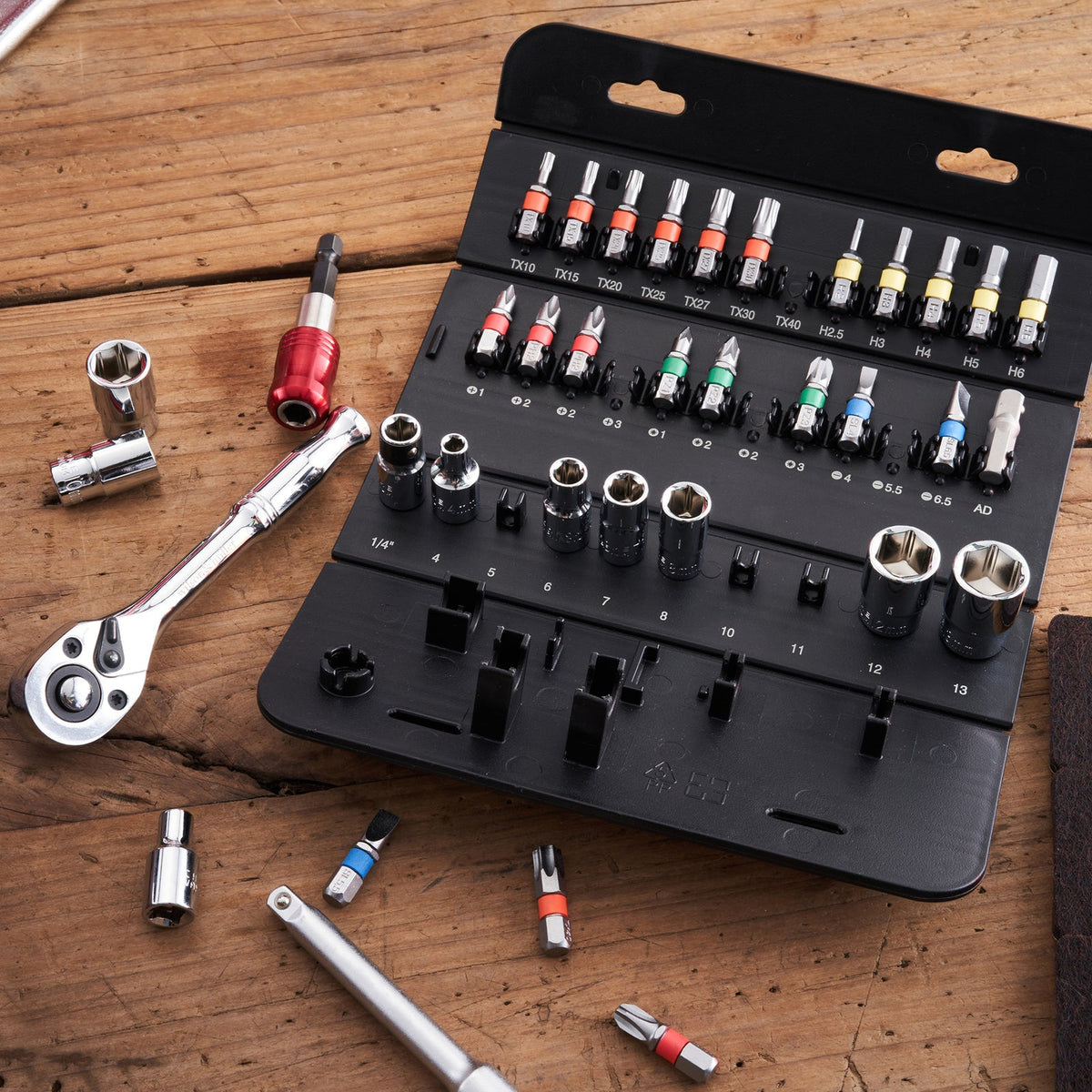 Patriot's 37pc 1/4" Socket & Color-coded Bit Set