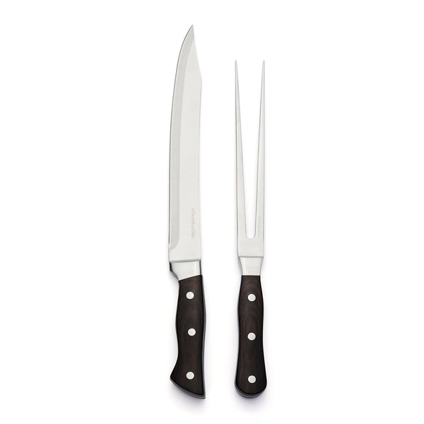 Wilson & Miller Primed Stainless Steel Carving 9.5'' Knife & 8'' Fork Set