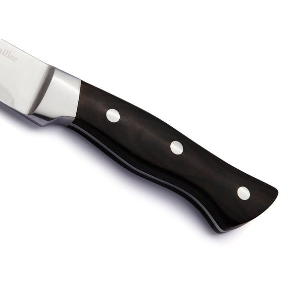 Wilson & Miller Solid Steak Knives Set of 4 - 5.5'' Serrated Stainless Steel Blade Pakkawood Handle
