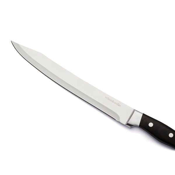 Wilson & Miller Primed Stainless Steel Carving 9.5'' Knife & 8'' Fork Set
