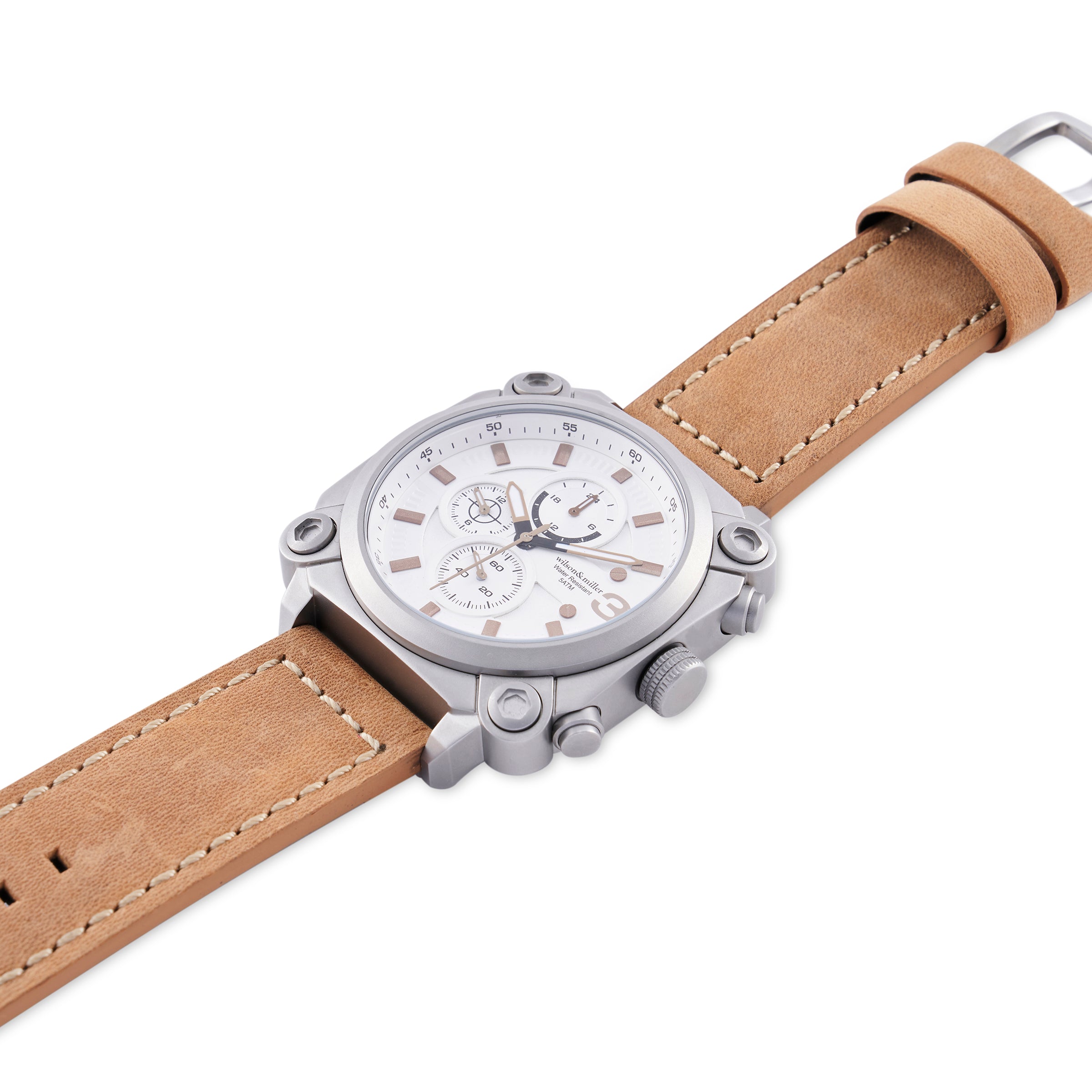 Wilson. Watch Wilson & Miller Tactics Men’s watch - White dial with sand strap