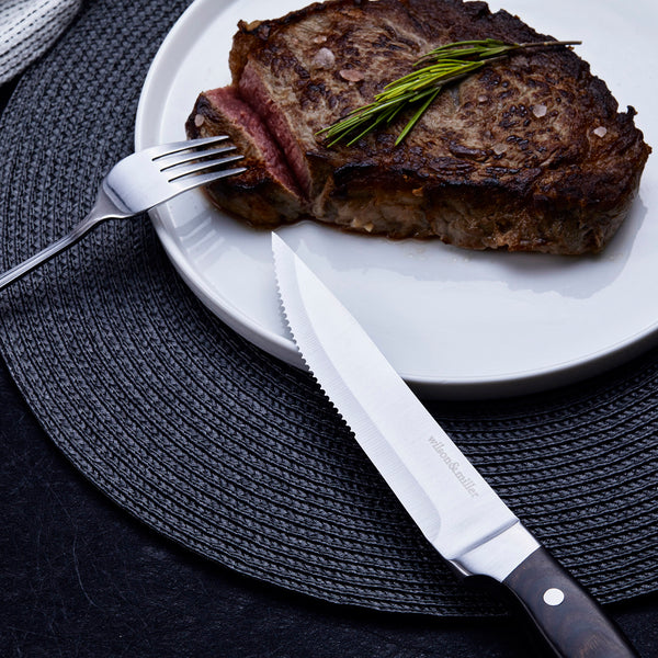 Wilson & Miller Solid Steak Knives Set of 4 - 5.5'' Serrated Stainless
